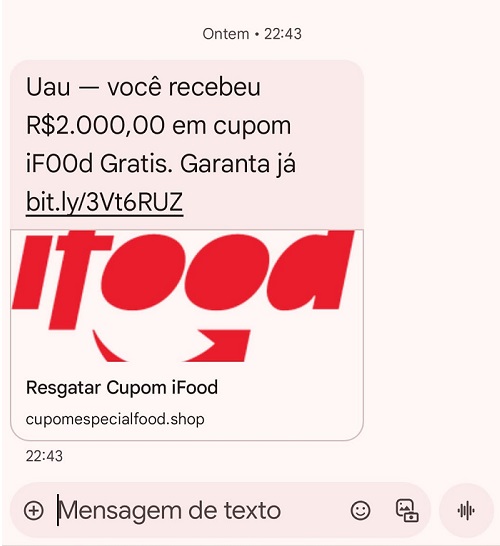 Golpe do iFood promete cupom falso de R$ 2 mil para roubar dados do Android 1 2 66