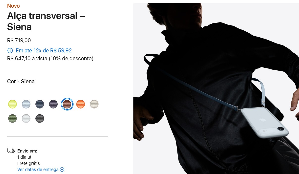 Alça crossbody de R$ 720 e capas coloridas: novos acessórios para a linha iPhone 17 5 5 6