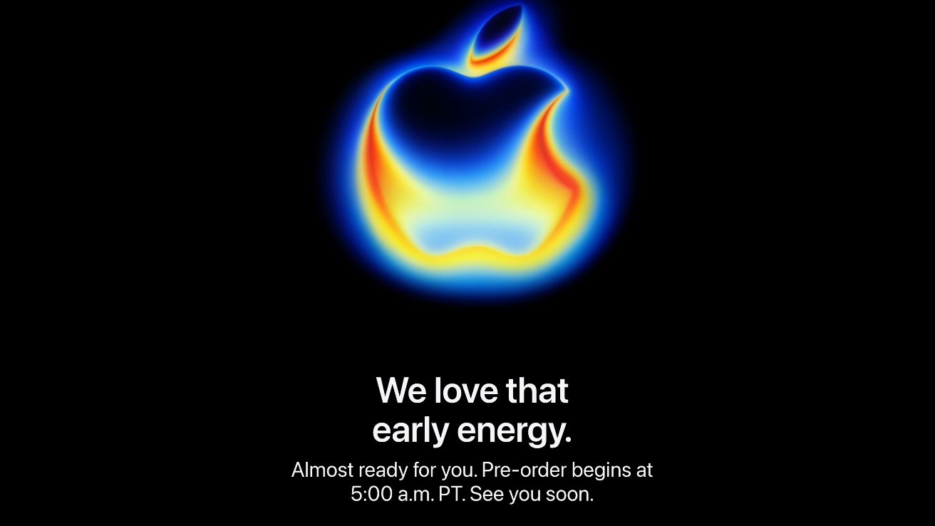 Apple Store sai do ar antes da pré-venda do iPhone 17: estratégia ou necessidade? 1 Logotipo da Apple com efeito de chama e mensagem de pré-venda do iPhone 17