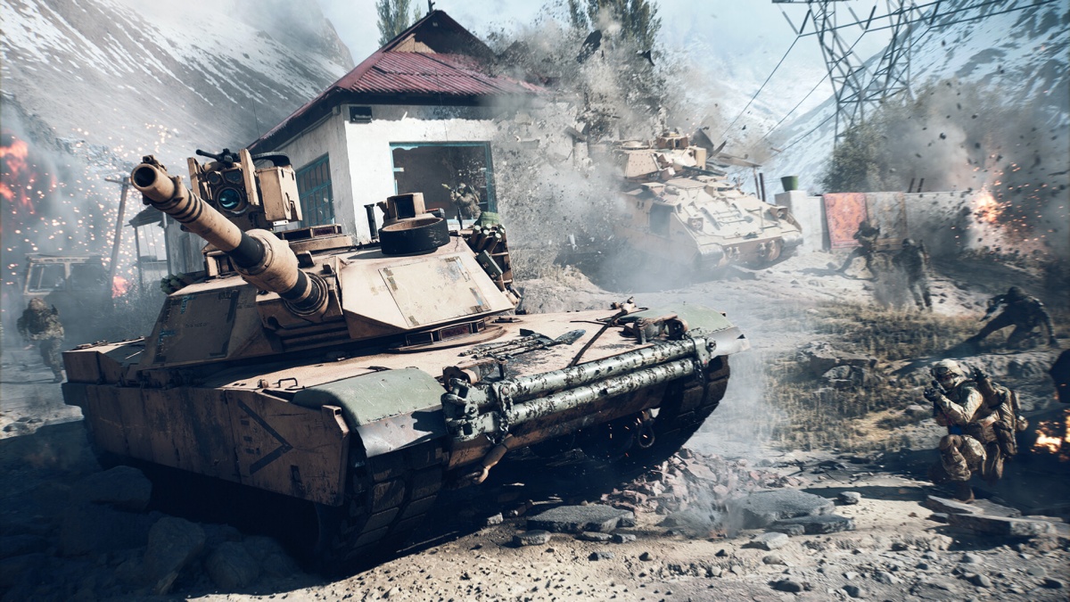 Battlefield 6 traz opção inédita para separar consoles e PC no multiplayer 3 Cena de batalha urbana com tanques e soldados em Battlefield 6