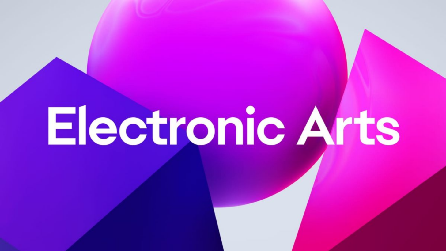 EA pode ser comprada por fundo de investimento árabe em acordo bilionário de US$ 50 bilhões 1 Logotipo Electronic Arts em arte digital com tons de roxo e magenta