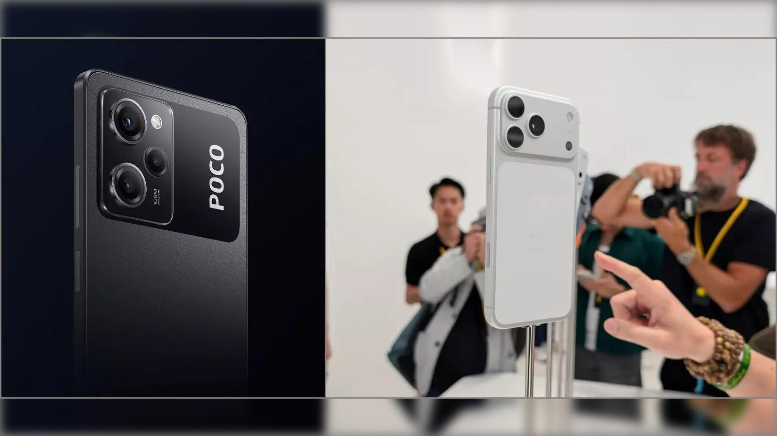 POCO F6 ou iPhone 17? Design das câmeras vira motivo de piada na internet 1 Comparação do design das câmeras entre iPhone 17 Pro e smartphones Poco