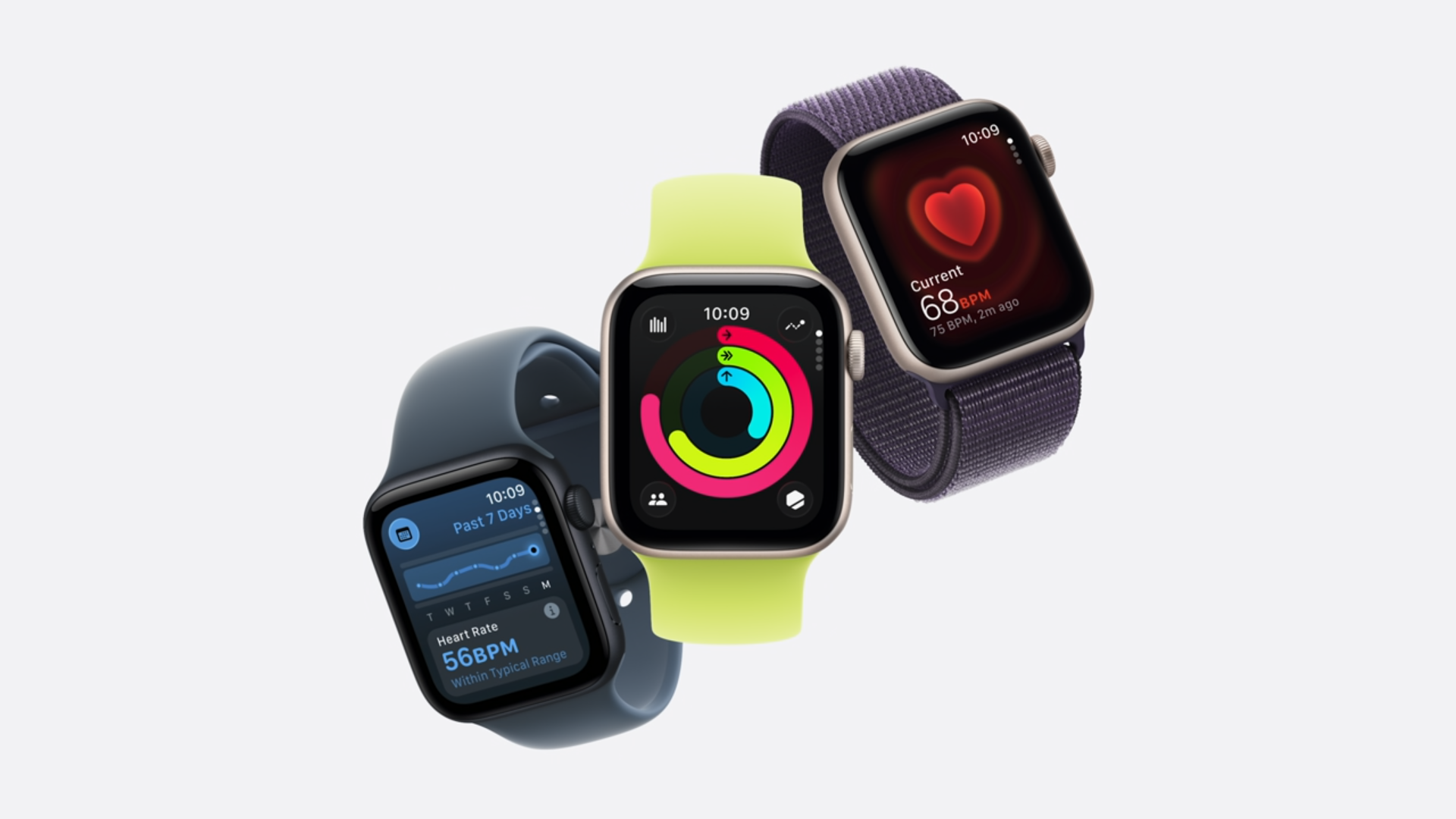 Apple Watch 11: conectividade 5G e detecção de hipertensão são os grandes destaques 2 Apple Watch Ultra 3 e outros modelos exibindo telas coloridas e funcionalidades de saúde e atividade física.