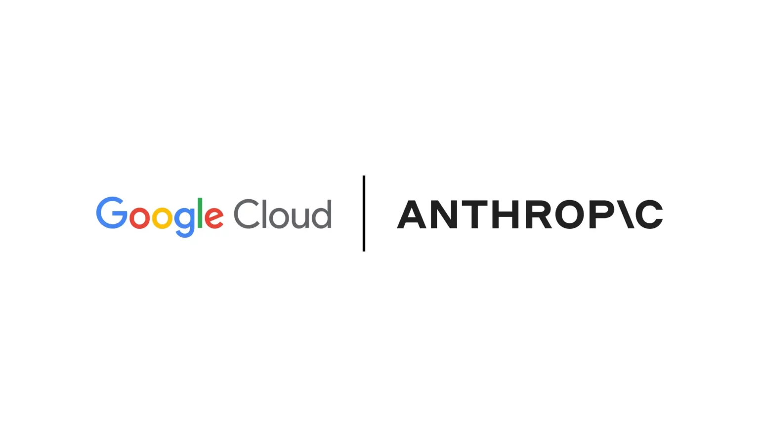 Logos lado a lado de Google Cloud e Anthropic separados por uma barra vertical preta, em fundo branco