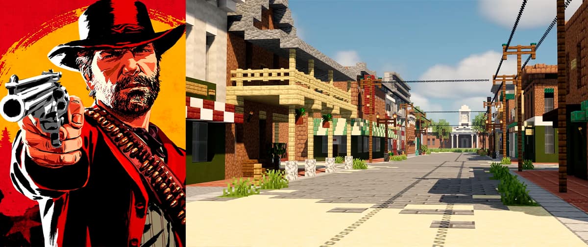 Estudante de arquitetura recria cidades de Red Dead Redemption 2 no Minecraft com realismo impressionante; veja