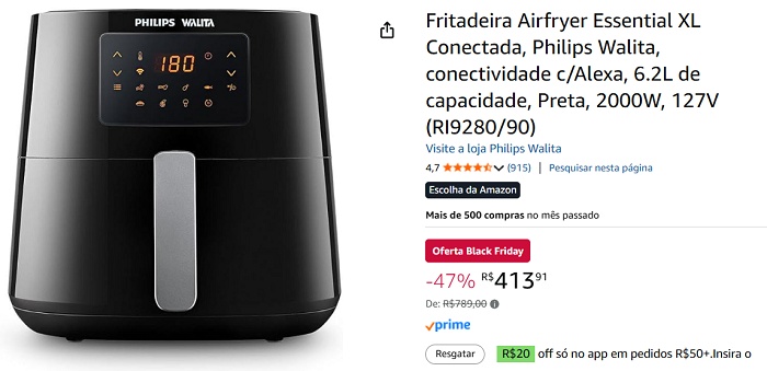 3 fritadeiras elétricas airfryers com até 47% de desconto (uma no modelo forno) 3 3 16