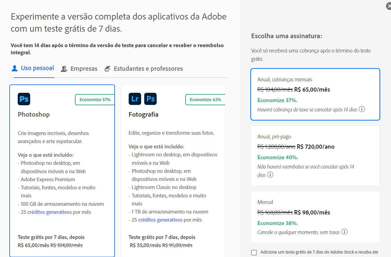 Photoshop, Illustrator e Premiere Pro ficam até 39% mais baratos no Brasil: Adobe sente a pressão e abaixa os valores 1 Captura de tela 2025 11 19 173823