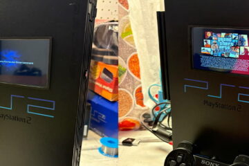PS2 com tela de PSP