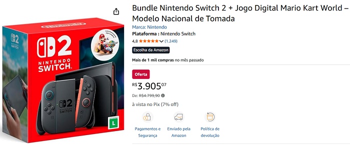 Nintendo Switch 2 com R$895 OFF: bundle com Mario Kart World vira uma das melhores ofertas do console 1 1 43