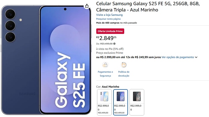 Melhor que na Black Friday! Galaxy S25 FE de 256 GB despenca ainda mais o preço com desconto de 48% 1 1 6