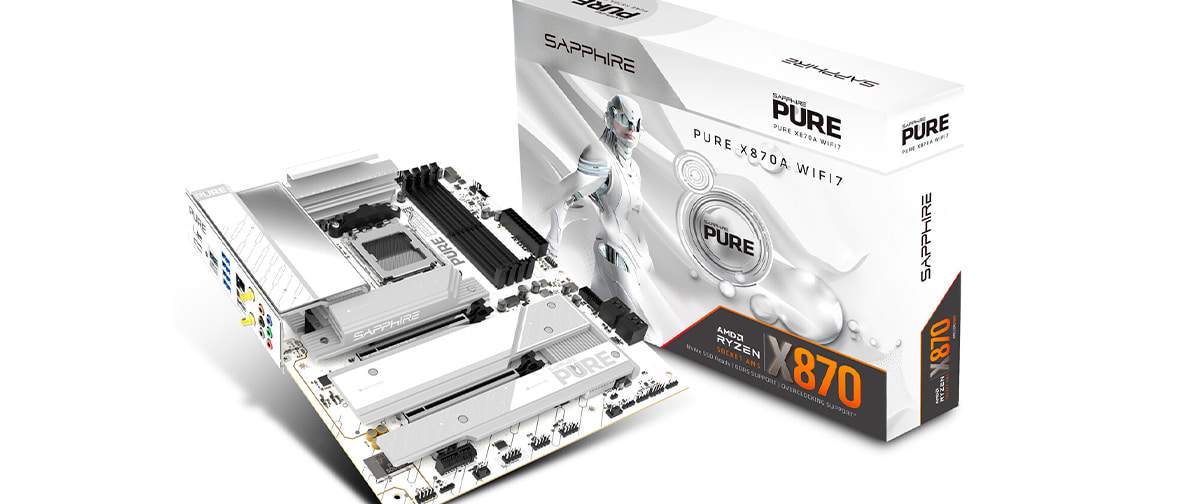 Sapphire anuncia sua primeira placa‑mãe AM5: Pure X870A Wi‑Fi 7