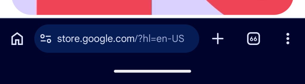 O novo ícone do Chrome 145 no Android: veja a mudança que divide opiniões 1 Captura de tela do Chrome 145 mostrando o novo ícone de Home com linhas geométricas na barra de endereço em tema escuro