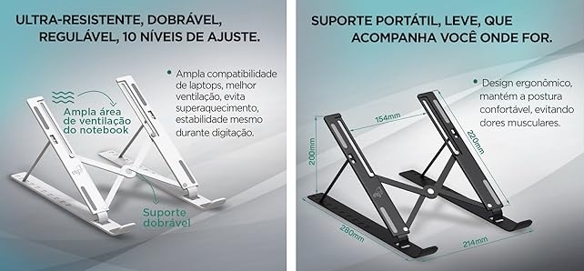 Suporte para notebook ELG por menos de R$20: ergonomia, estabilidade e ainda cabe na bolsa 2 2 1 22