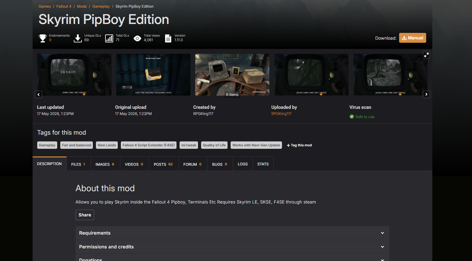 Mod permite jogar Skyrim dentro de Fallout 4 usando o PipBoy 6 fallout