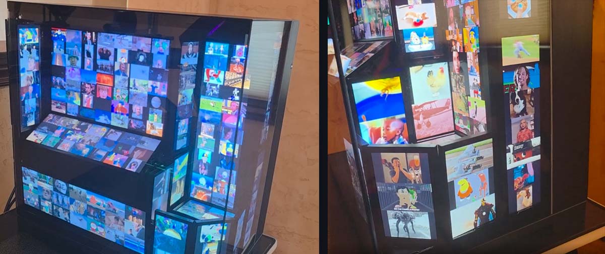 Bizarro ou genial? Homem monta PC equipado com 13 telas que ficam exibindo 15 mil GIFs em loop contínuo e diz: “queria algo que fosse único”