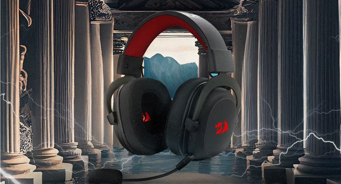 Redragon Zeus Pro Wireless com 26% de desconto: tripla conexão, drivers de 53mm e 18 horas de bateria para jogos e uso diário