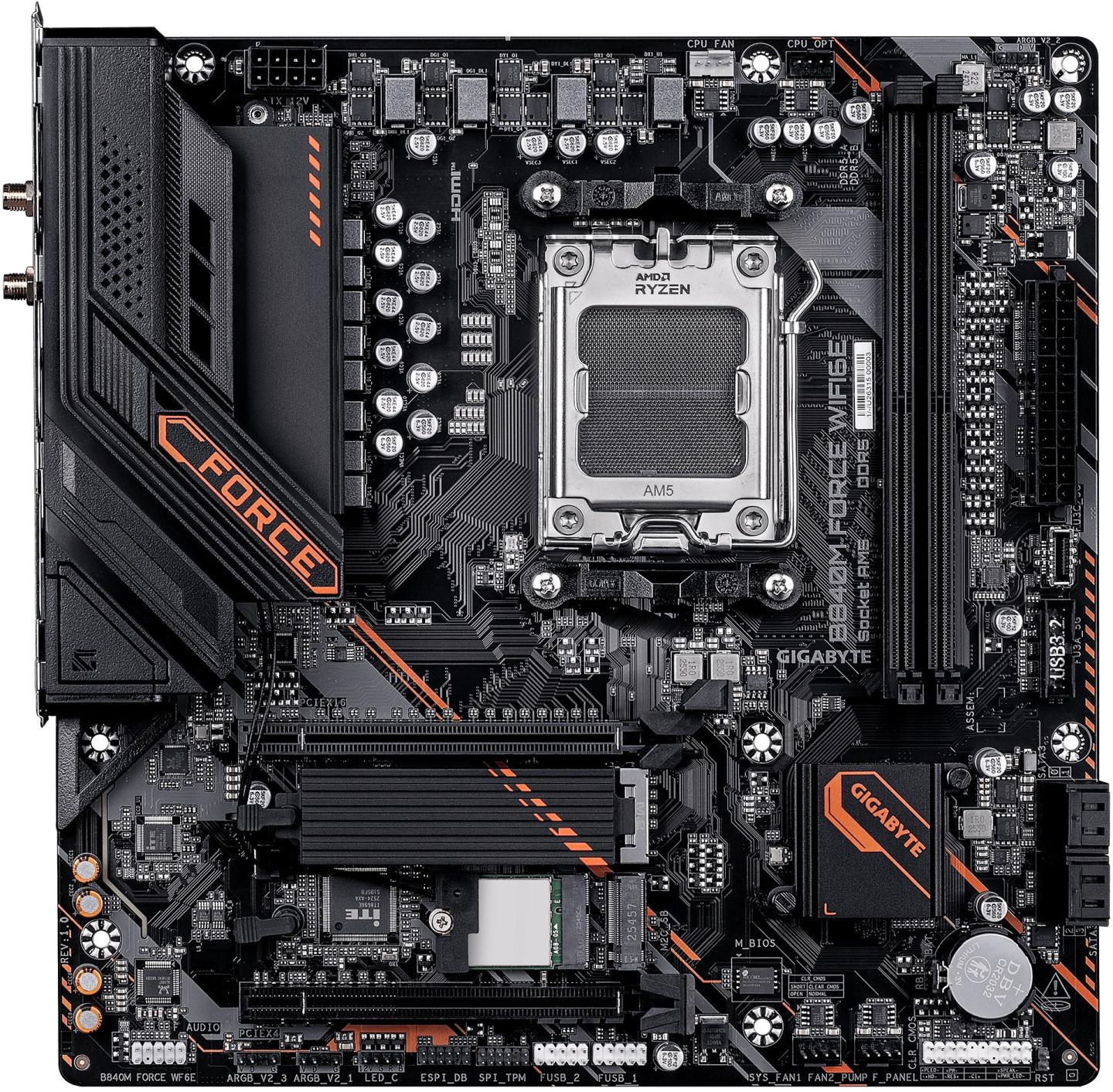 Gigabyte anuncia a placa-mãe microATX B840M Force WIFI6E para processadores AMD 1 53003 gigabyte b840m force 2