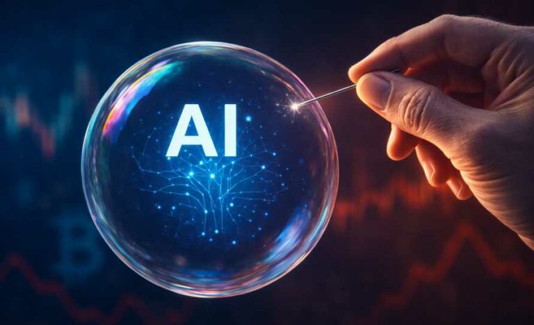 O que foi a bolha da internet e por que a euforia com IA e robôs humanoides pode repetir o ciclo 3 AI Bubble 768x468 1