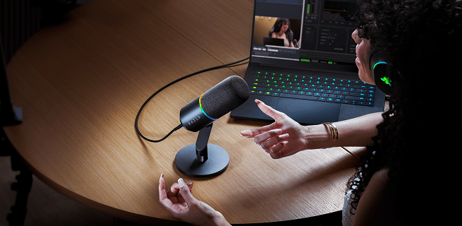 Razer anuncia o microfone Seiren V3 Pro; modelo grava em 32-bit float e tem USB-C e XLR
