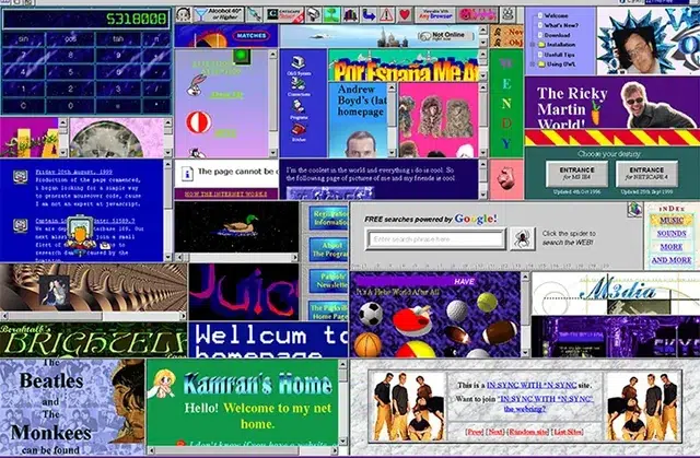 O que foi a bolha da internet e por que a euforia com IA e robôs humanoides pode repetir o ciclo 1 geocities 1994 2009 v0