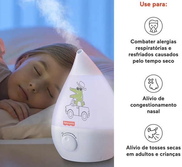 Para quem umidificador de ar é indicado? Modelo da Fisher Price com 40% de desconto chama atenção 1 1 41