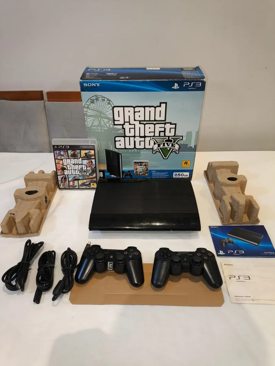 Relembre: esse era o bundle do PS3 com GTA 5 lançado em 2013 5 D NQ NP 2X 720561 MLB77249569515 062024 F sony playstation 3 super slim bundle gta 5 ps3 super slim gta 5