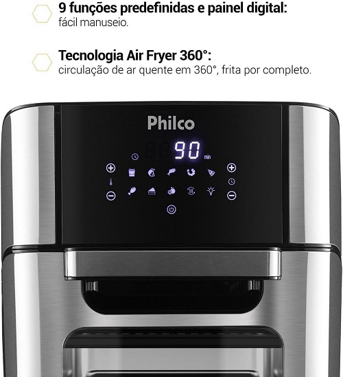 Air Fryer Forno Philco 12L com 62% de desconto: air fryer e forno em um só equipamento 3 2 3