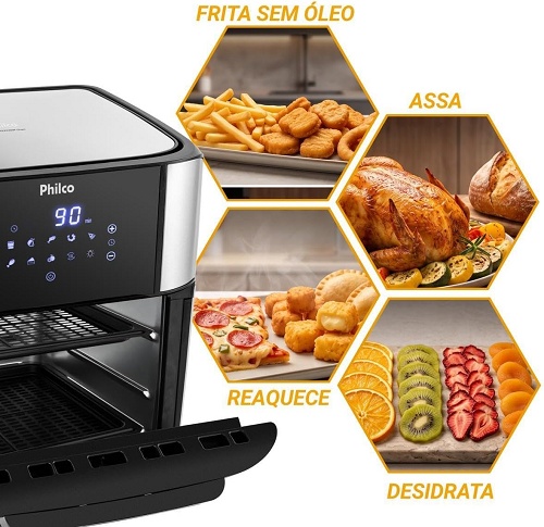 Air Fryer Forno Philco 12L com 62% de desconto: air fryer e forno em um só equipamento 2 21 2