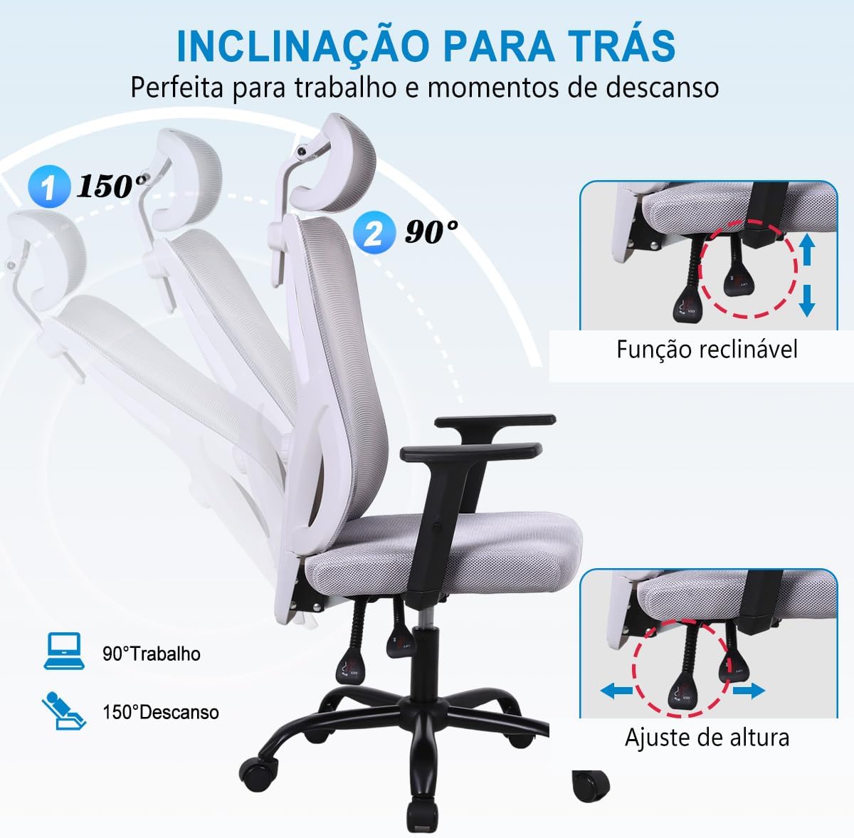 Cadeira Ergonômica 3D despenca de preço na Amazon e vira opção perfeita para home office 1 Cadeira Ergonomica 3D