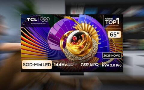 TV TCL 65” Mini LED 4K com 144 Hz entra em oferta com R$ 1 mil de desconto e recursos de sobra para PS5 e Xbox
