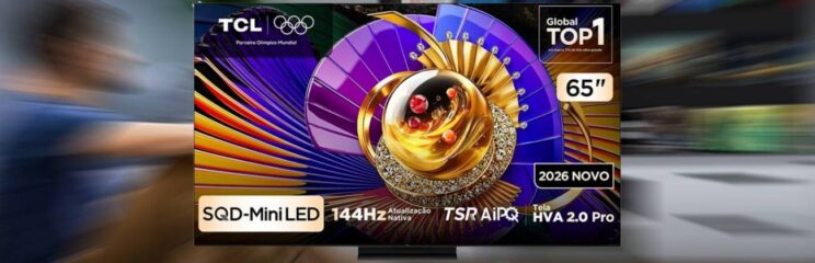 TV TCL 65” Mini LED 4K com 144 Hz entra em oferta com R$ 1 mil de desconto e recursos de sobra para PS5 e Xbox