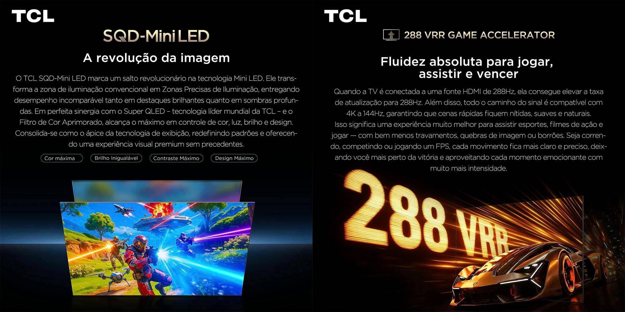 TV TCL 65” Mini LED 4K com 144 Hz entra em oferta com R$ 1 mil de desconto e recursos de sobra para PS5 e Xbox 1 TV