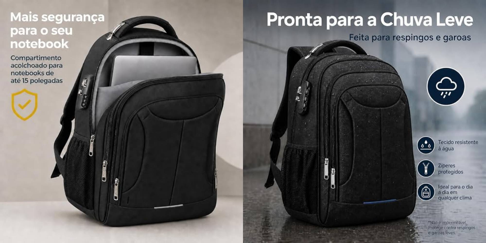 Ideal para trabalho e faculdade: mochila antifurto para notebook atinge menor preço do ano na Amazon 1 mochila antifurto