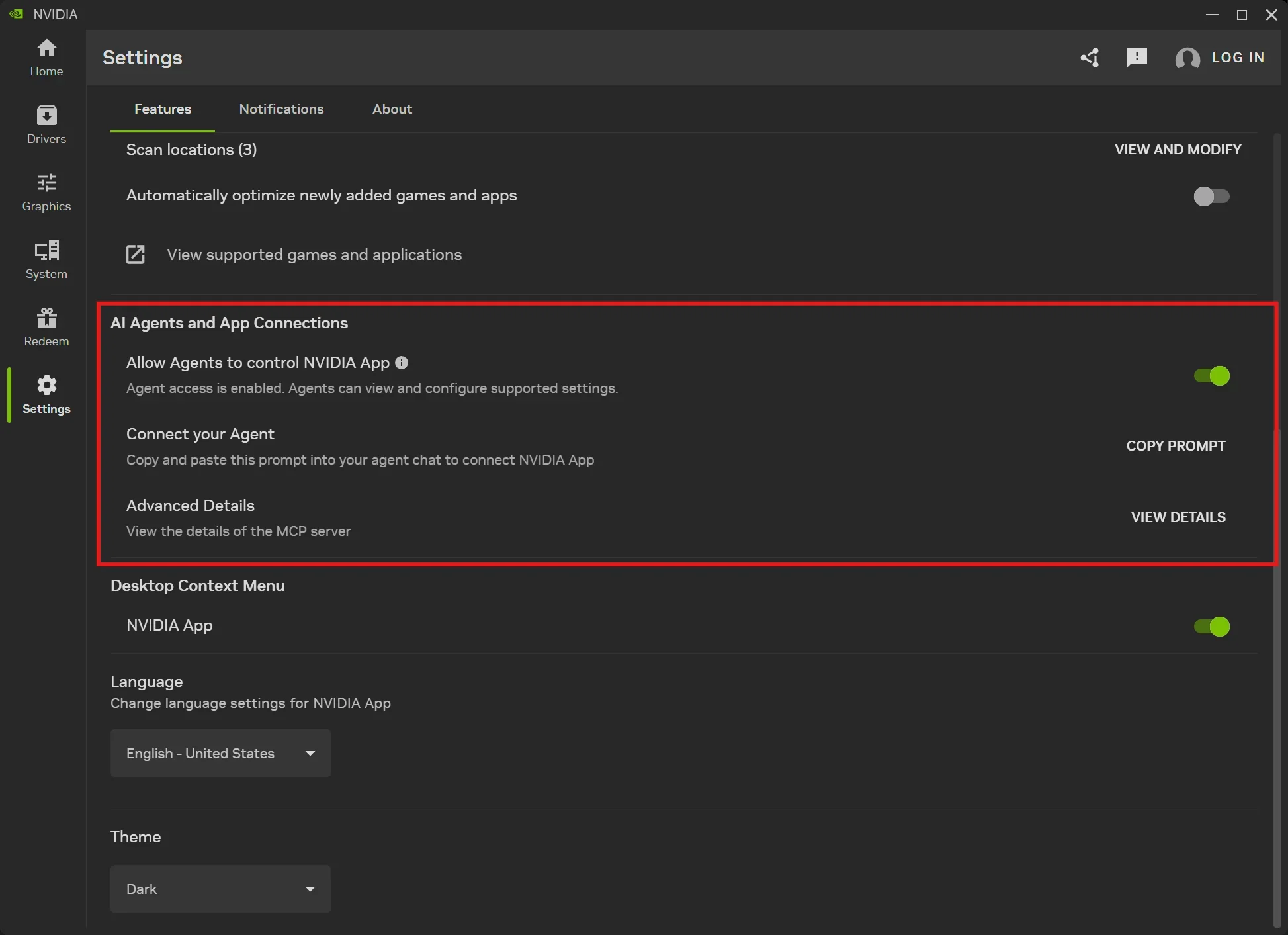 Nvidia app mcp