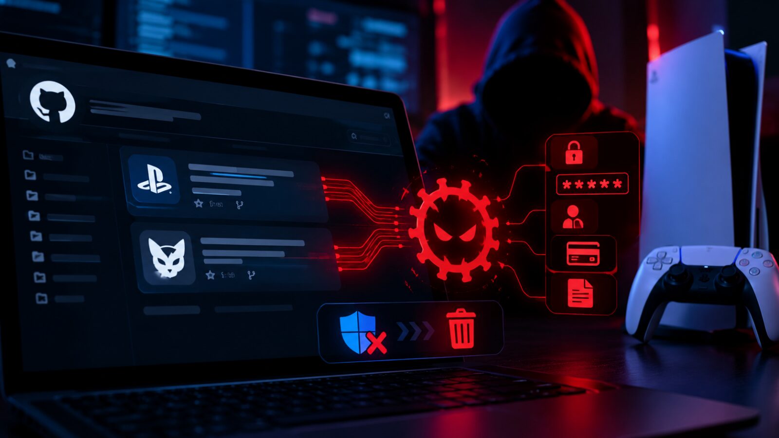 Repositórios falsos de emuladores de PS5 no GitHub escondem malware que rouba senhas