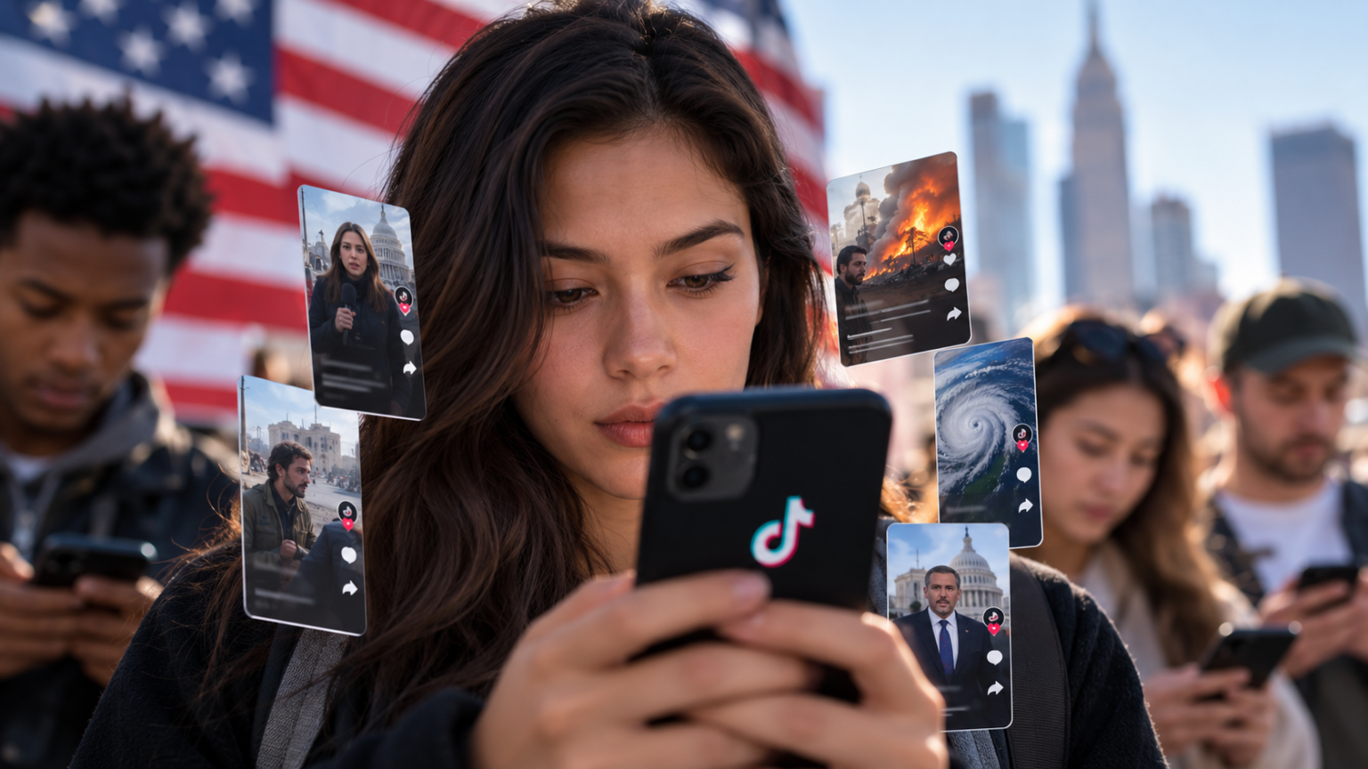 jovens vendo noticias pelo tiktok
