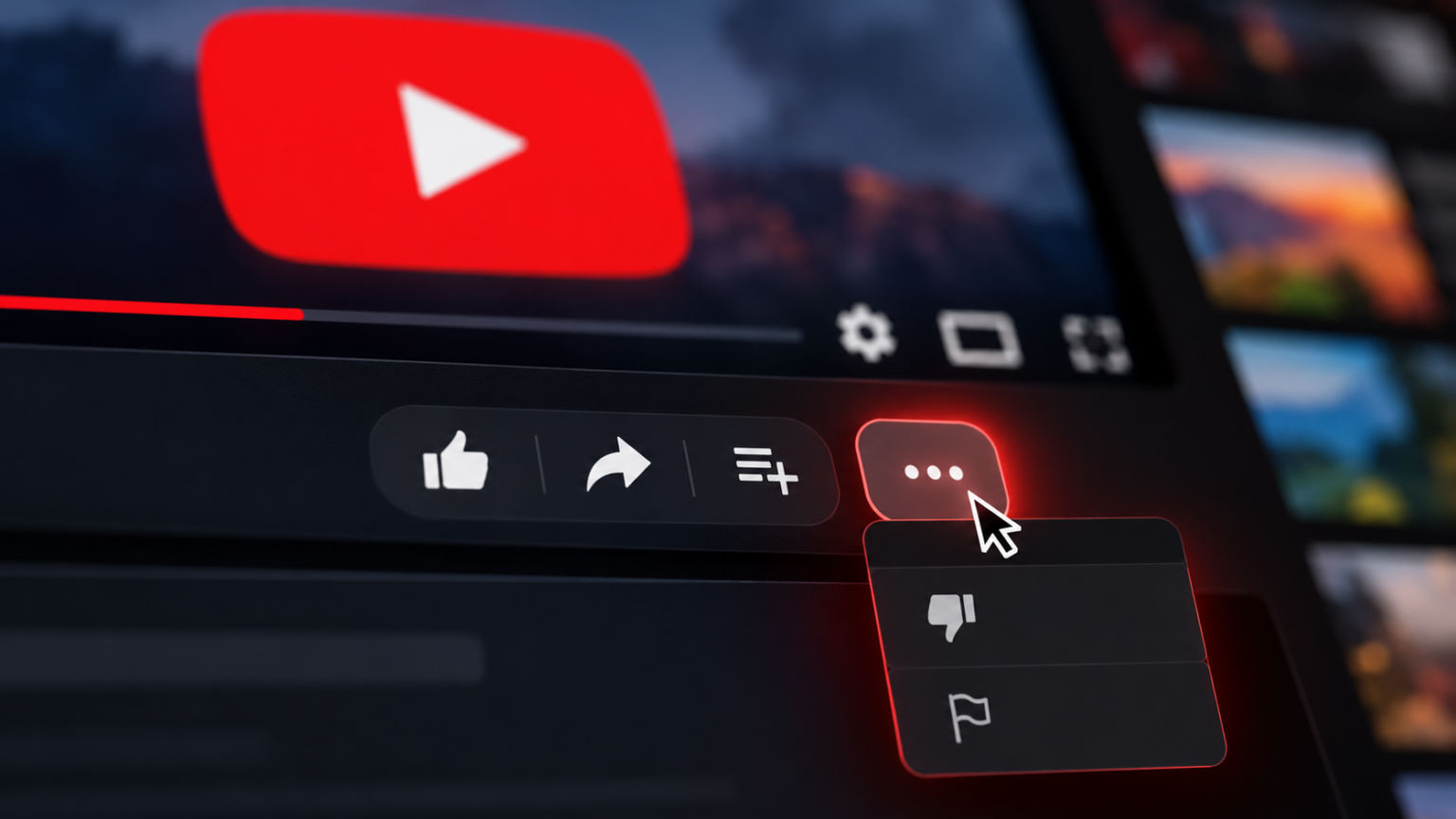 youtube dislike botão escondido