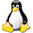 Mascote Tux, pinguim da Linux, em estilo cartoon com corpo preto, barriga branca e bico e pés alaranjados