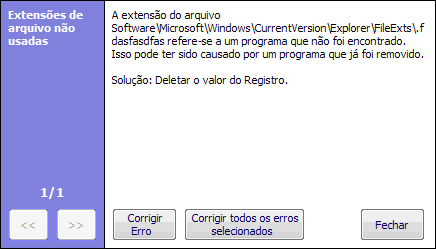 Explicação do CCleaner para um erro do registro.