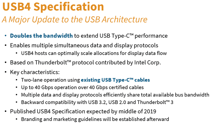 Usb 2020 Dispositivos compatíveis com USB 4.0 serão lançados no final de 2020