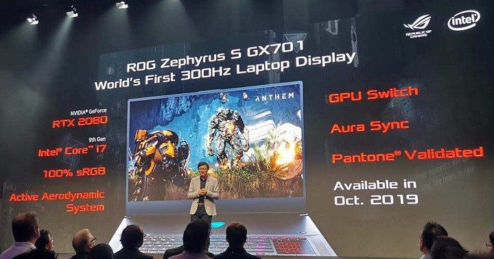 ASUS anuncia o ROG Zephyrus S GX701, primeiro notebook com tela de 300 Hz