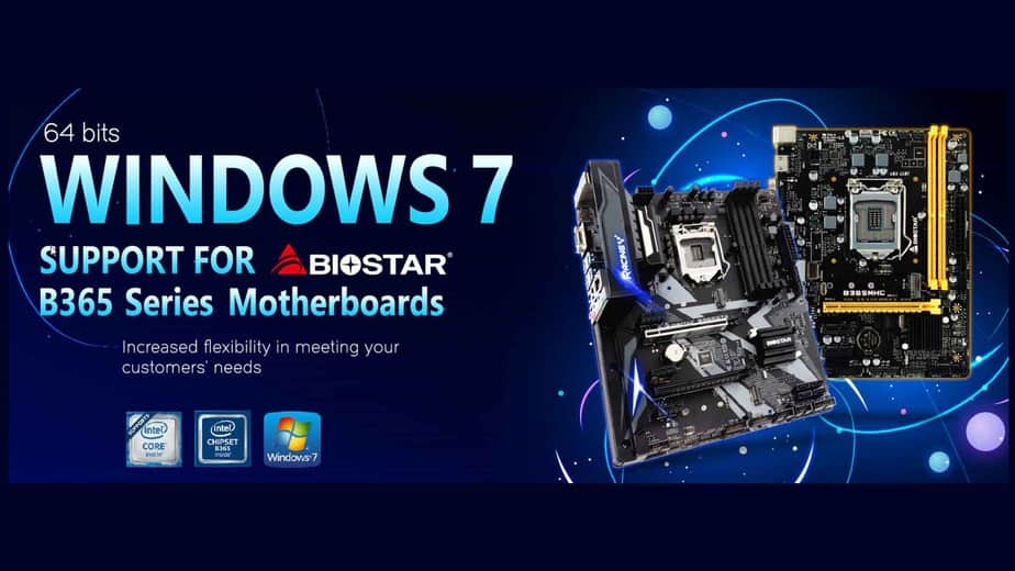 BIOSTAR confirma o suporte do Windows 7 nas placas-mãe Intel B365