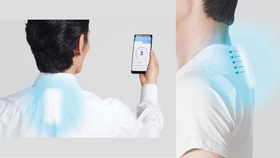 Este é o Reon Pocket, ar-condicionado portátil instalado na roupa e controlado via app