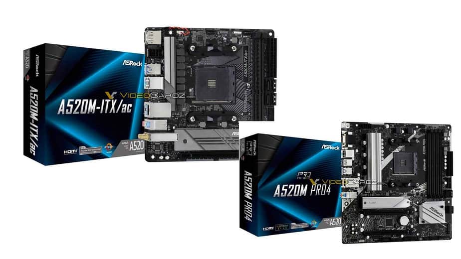 Vazam imagens das placas-mãe ASRock A520M Pro4 e A520M-ITX / ac, baseadas no chipset A520 da AMD