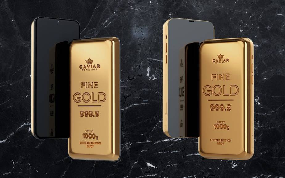 Versões de luxo do iPhone 12 e Galaxy S21 no estilo barra de ouro são apresentadas