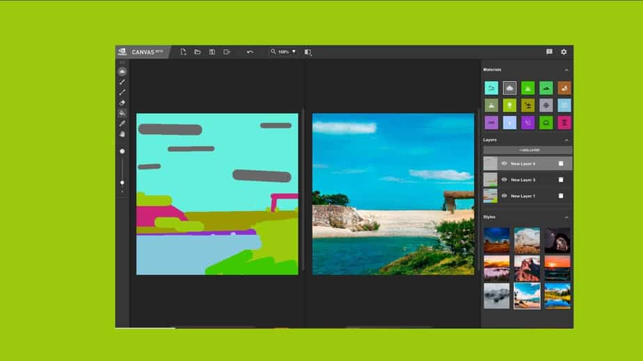 NVIDIA Canvas App, o software que transforma simples rabiscos em imagens realistas