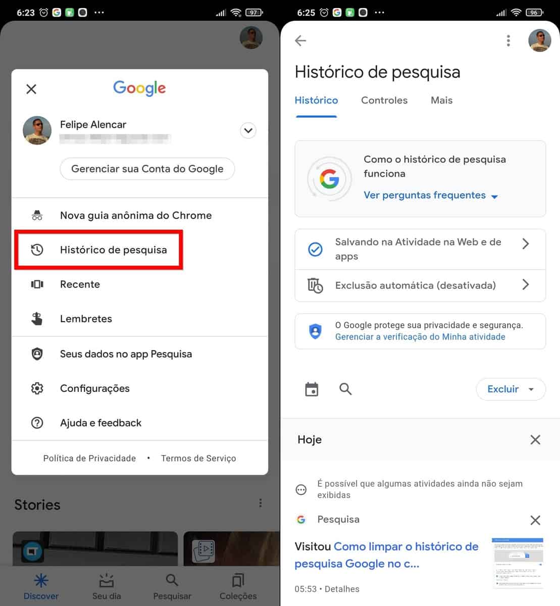 Como limpar o histórico de pesquisa do Google no celular - Hardware.com.br