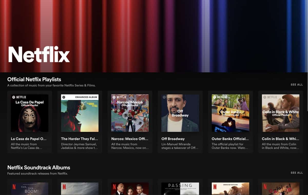 Spotify oferece conteúdo exclusivo de produções da Netflix