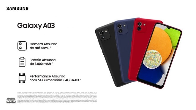 Equipado com câmera de 48 MP, Galaxy A03 chega ao Brasil 2 Galaxy A03