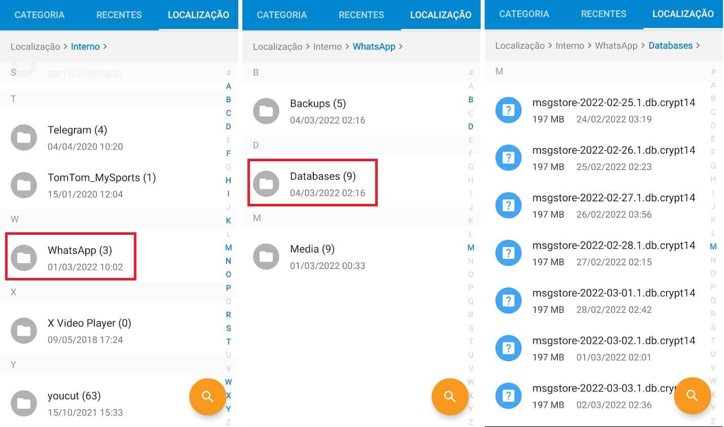 Como restaurar o backup do WhatsApp 1 backup do WhatsApp